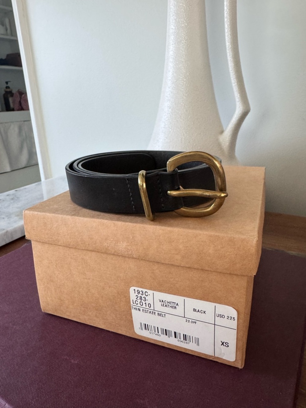 Rachel Comey Thin Estate Belt Black XS